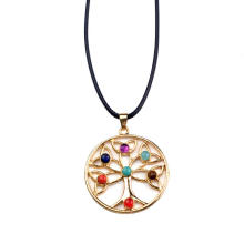 Pendentif de Chakra arbre Charm en acier inoxydable pour Noël